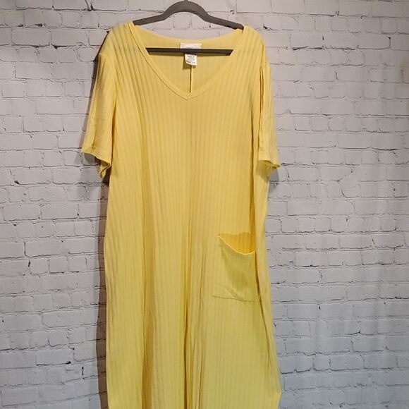Comfort Choice plus size ribbed maxi length sleep shirt - Picture 1 of 7
